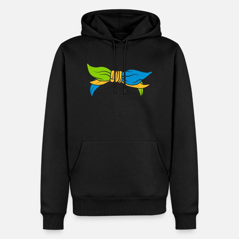 Bunte weibliche Kopfbedeckung Kopftuch - Männer Premium Bio Hoodie - Schwarz