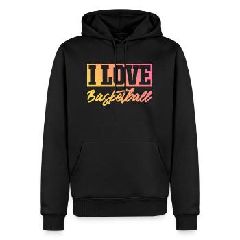 J’adore le basket - Sweat à capuche Premium bio Homme - noir - Devant - Nico (187cm)