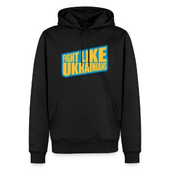 se battre comme citation des ukrainiens - Sweat à capuche Premium bio Homme - noir - Devant - Nico (187cm)