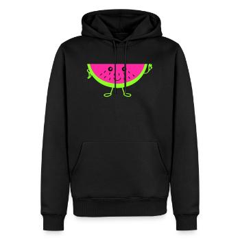 Melon - Sweat à capuche Premium bio Homme - noir - Devant - Nico (187cm)