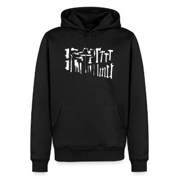 Werkzeug - Männer Premium Bio Hoodie - Schwarz - Vorne - Nico (187cm)