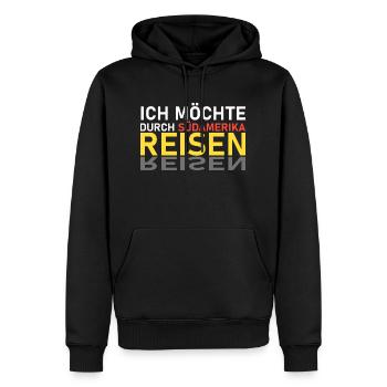 Südamerika Reise - Männer Premium Bio Hoodie - Schwarz - Vorne - Nico (187cm)
