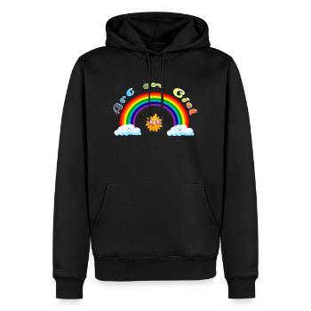 Arc en ciel autour du soleil - Sweat à capuche Premium bio Homme - noir - Devant - Nico (187cm)
