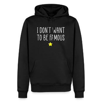 Célèbre - Sweat à capuche Premium bio Homme - noir - Devant - Nico (187cm)