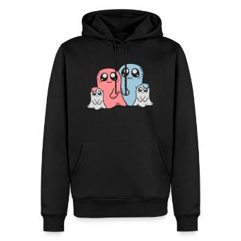 Enfants Parents Fantômes Famille - Sweat à capuche Premium bio Homme - noir - Devant - Nico (187cm)