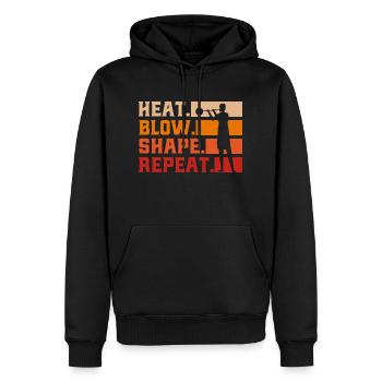 Souffleurs de verre Souffleurs de verre Souffleurs de verre Cadeau - Sweat à capuche Premium bio Homme - noir - Devant - Nico (187cm)