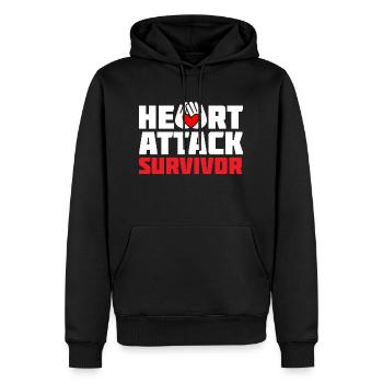 Herzinfarkt Überlebender - Männer Premium Bio Hoodie - Schwarz - Vorne - Nico (187cm)