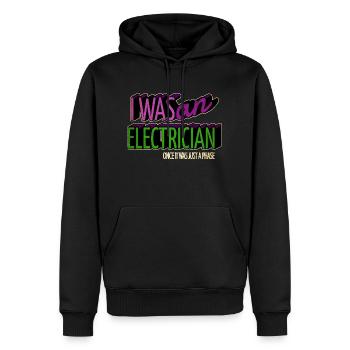 electrician bib humor present retired happy funny - Männer Premium Bio Hoodie - Schwarz - Vorne - Nico (187cm)