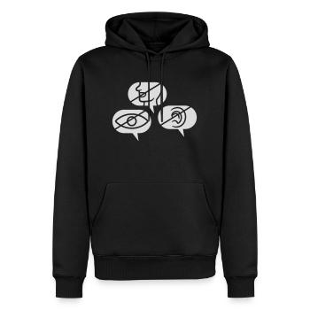 No seeing Hearing speak - Men’s Premium Organic Hoodie - black - Front - Nico (187cm)