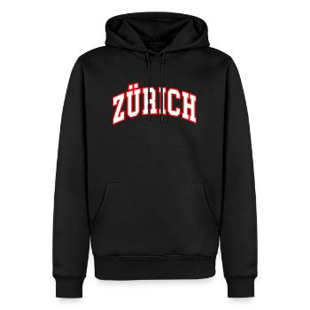 Zurich - Sweat à capuche Premium bio Homme - noir - Devant - Nico (187cm)