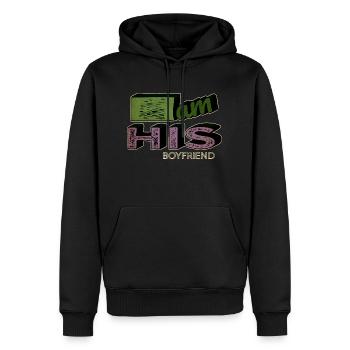coeur drôle citation garçons anniversaire cadeau une course - Sweat à capuche Premium bio Homme - noir - Devant - Nico (187cm)