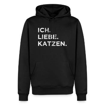 cool miezekatze spaß statement falbkatze meerkatze - Männer Premium Bio Hoodie - Schwarz - Vorne - Nico (187cm)