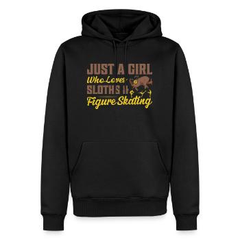 Just A Girl Who Loves Sloths & Figure Skating Skat - Männer Premium Bio Hoodie - Schwarz - Vorne - Nico (187cm)