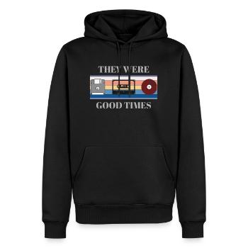 Year - Cassette - Disc -Vinyl Record - Gift - Men’s Premium Organic Hoodie - black - Front - Nico (187cm)