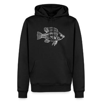 Fisch - Männer Premium Bio Hoodie - Schwarz - Vorne - Nico (187cm)
