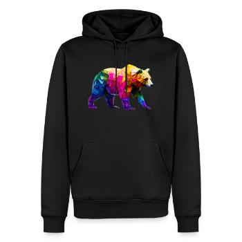 Origami Geometrie Bär bunt modern arty - Männer Premium Bio Hoodie - Schwarz - Vorne - Nico (187cm)