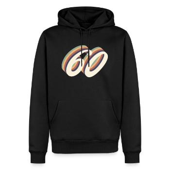 60ème anniversaire vintage - Sweat à capuche Premium bio Homme - noir - Devant - Nico (187cm)