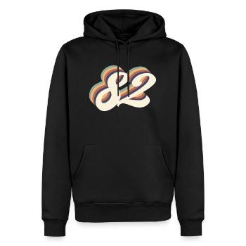 82ème anniversaire vintage - Sweat à capuche Premium bio Homme - noir - Devant - Nico (187cm)