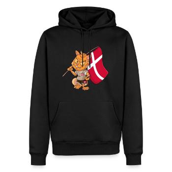 Danish Fan Cat - Men’s Premium Organic Hoodie - black - Front - Nico (187cm)