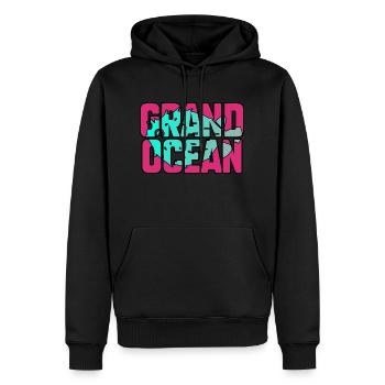 Grand océan - Sweat à capuche Premium bio Homme - noir - Devant - Nico (187cm)