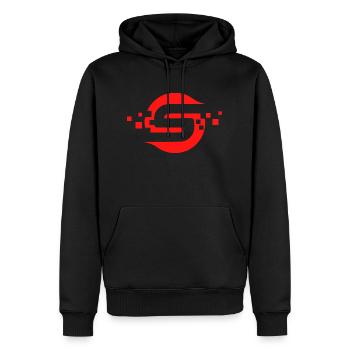 Basic - Männer Premium Bio Hoodie - Schwarz - Vorne - Nico (187cm)