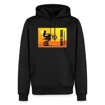Moto Cross - Motocross - Supercross - Men’s Premium Organic Hoodie - black - Front - Nico (187cm)