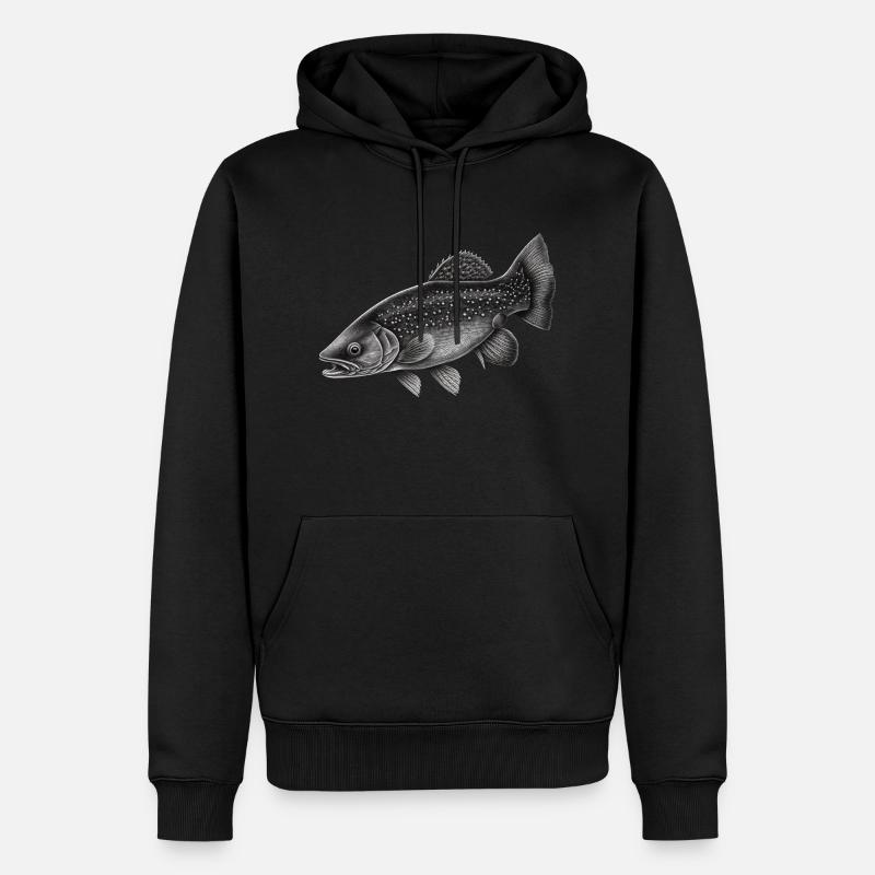 Fisch - Männer Premium Bio Hoodie - Schwarz