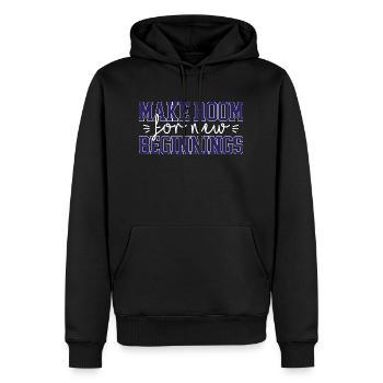 Make room for new beginnings - Männer Premium Bio Hoodie - Schwarz - Vorne - Nico (187cm)