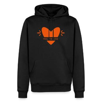 Feel The Love - Sweat à capuche Premium bio Homme - noir - Devant - Nico (187cm)