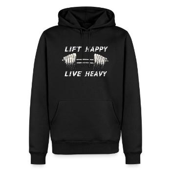 GYM TSHIRT - Sweat à capuche Premium bio Homme - noir - Devant - Nico (187cm)