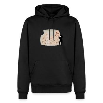 Tâches d'encre Cookies - Sweat à capuche Premium bio Homme - noir - Devant - Nico (187cm)