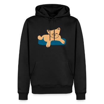 Bébé chat endormi3 - Sweat à capuche Premium bio Homme - noir - Devant - Nico (187cm)
