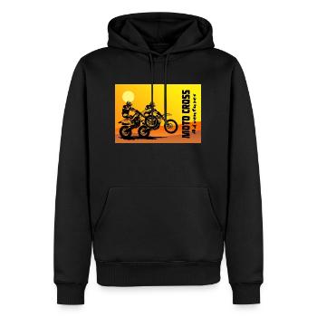 Moto Cross - Motocross - Supercross - Männer Premium Bio Hoodie - Schwarz - Vorne - Nico (187cm)