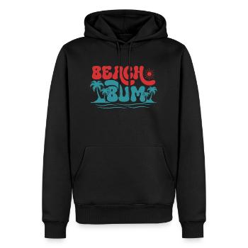 Plage Bum, Vacances d’été Vacances Plage Palmiers Mer - Sweat à capuche Premium bio Homme - noir - Devant - Nico (187cm)