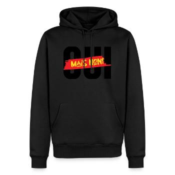 Oui, mais non ! - Sweat à capuche Premium bio Homme - noir - Devant - Nico (187cm)
