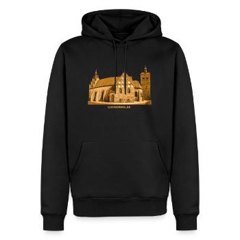 Luckenwalde Marktturm Kirche Fläming Brandenburg - Männer Premium Bio Hoodie - Schwarz - Vorne - Nico (187cm)