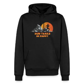 Trail Run Ultra Running Trekking en montagne Course à pied - Sweat à capuche Premium bio Homme - noir - Devant - Nico (187cm)