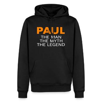 Paul Spruch The Man The Myth The Legend - Männer Premium Bio Hoodie - Schwarz - Vorne - Nico (187cm)