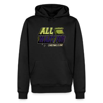 idée présente père noël vélo lune dictons génial - Sweat à capuche Premium bio Homme - noir - Devant - Nico (187cm)