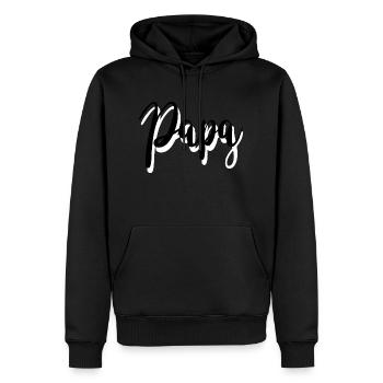 papa - Sweat à capuche Premium bio Homme - noir - Devant - Nico (187cm)