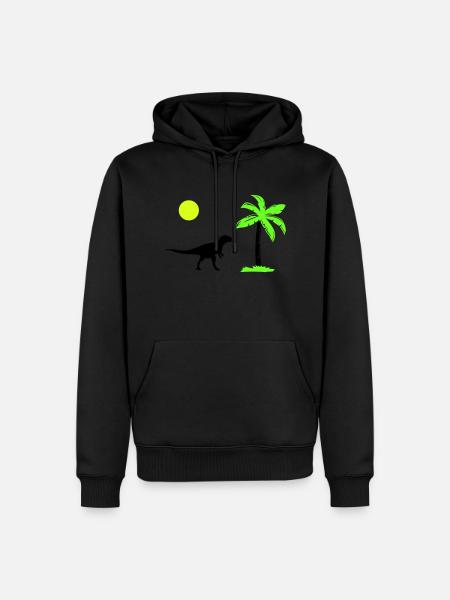 Palmier dinosaure - Sweat à capuche Premium bio Homme - noir