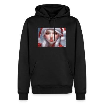 Verträumte Weihnachtsmannfrau - Männer Premium Bio Hoodie - Schwarz - Vorne - Nico (187cm)