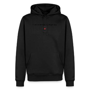 Citation de la vie - Sweat à capuche Premium bio Homme - noir - Devant - Nico (187cm)