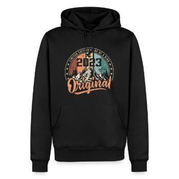 Ursprüngliches Retro-Geburtstagsgeschenk 2023 geboren im Jahr 2023 - Männer Premium Bio Hoodie - Schwarz - Vorne - Nico (187cm)