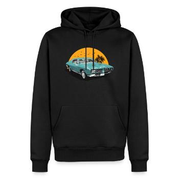 Voiture classique-voiture ancienne - Sweat à capuche Premium bio Homme - noir - Devant - Nico (187cm)