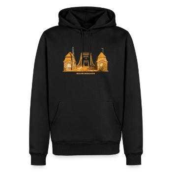 Wilhelmshaven Brücke Nordsee Niedersachsen - Männer Premium Bio Hoodie - Schwarz - Vorne - Nico (187cm)