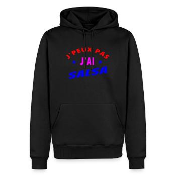 Je peux pas, j'ai salsa - Sweat à capuche Premium bio Homme - noir - Devant - Nico (187cm)