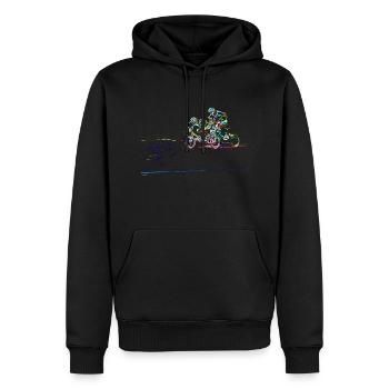 BMX - Männer Premium Bio Hoodie - Schwarz - Vorne - Nico (187cm)
