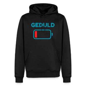 Geduld 1% Lustige Sprüche für Männer blau - Männer Premium Bio Hoodie - Schwarz - Vorne - Nico (187cm)