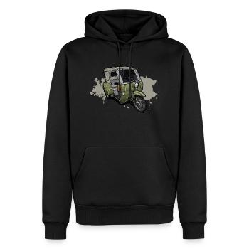 Duo DDR Dreirad - Illustration - Männer Premium Bio Hoodie - Schwarz - Vorne - Nico (187cm)